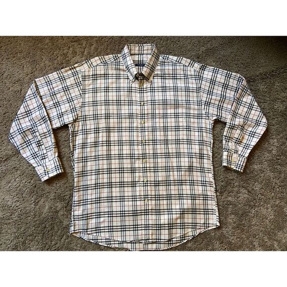 Men's Burberry XL Classic Nova Check Dress Shirt Long Sleeve USA‎ Early 00's Y2K - Picture 1 of 9